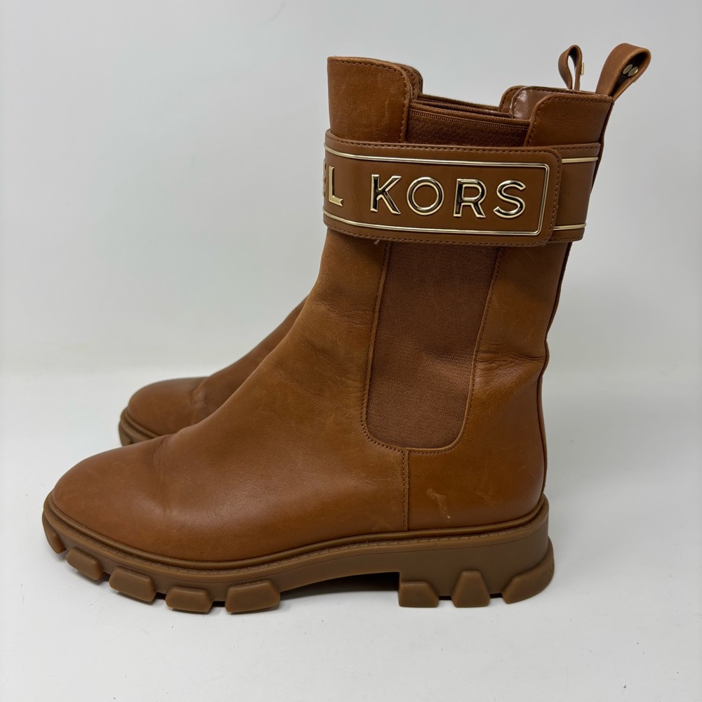 Michael Kors Ridley Strap Chelsea Leather Boots Size 8 - Picture 2 of 16